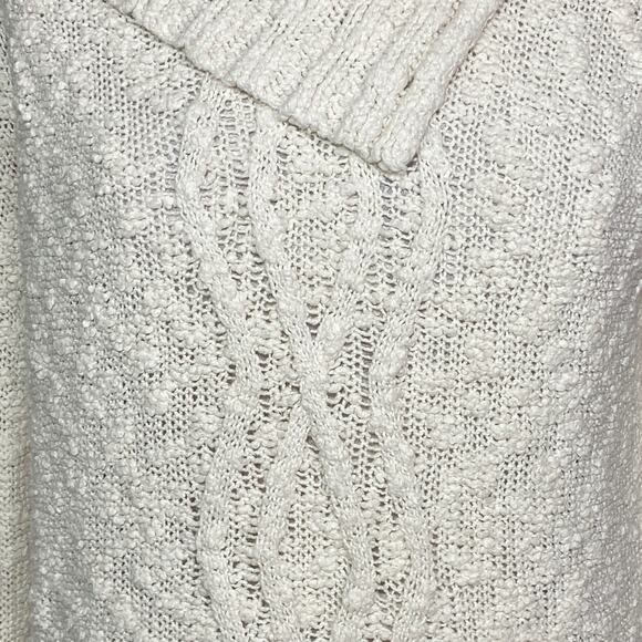 Moth Cowl Split Neck Wood Button Sweater Cream Women Small Anthropologie - Picture 7 of 12